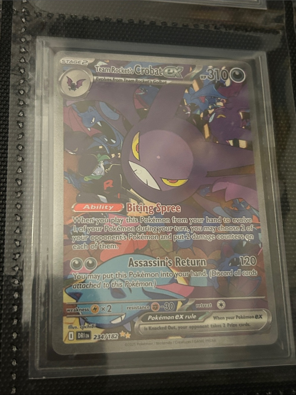 Pokemon Team Rocket's Crobat ex Collectible Card - Purple